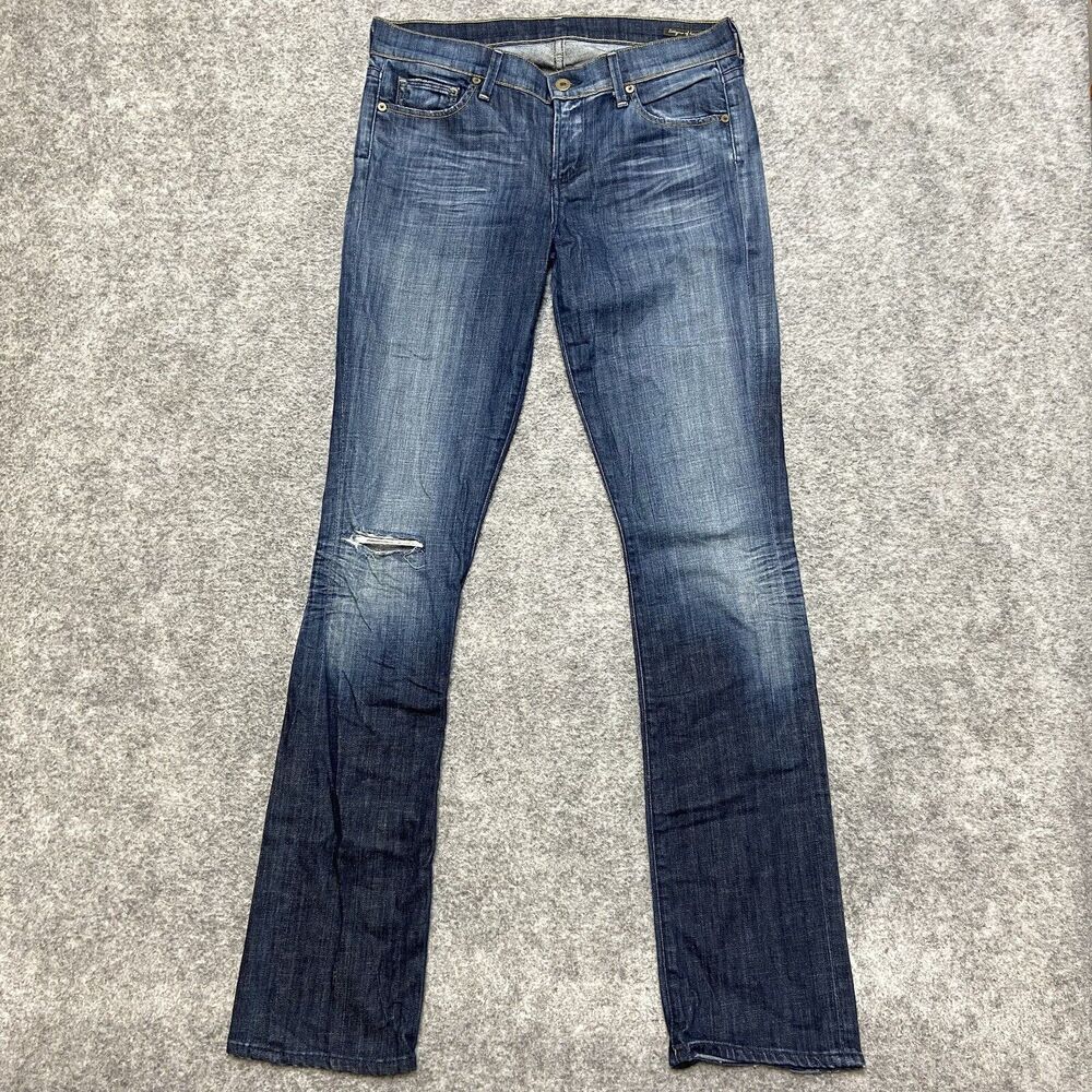 Citizens of Humanity Distressed Bootcut Jeans Women's Size 28 Dark Blue Faded